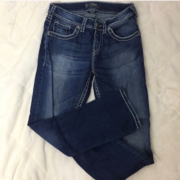 Silver Jeans Natsuki Capri Darker Wash Size 28 - Picture 3 of 8